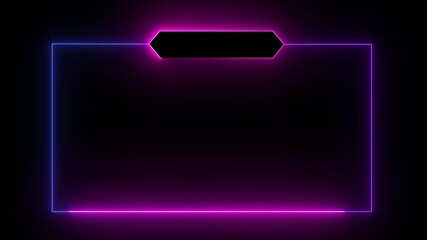 Sci-Fi Neon Glowing Digital Frame. live streaming neon text frame animation box frame neon frame live streaming game live Stream overlay animation for live streaming video - Powered by Adobe