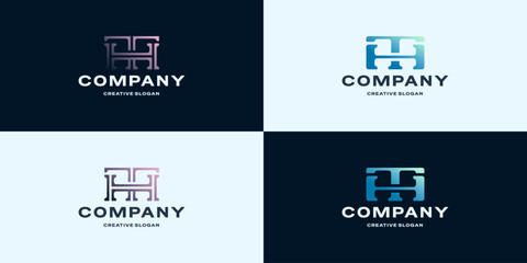 Monogram Initial Letter T H Premium Unique Logo Template Vector Design