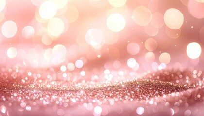 Sparkling rose-gold glitter with bokeh lights, dreamy and elegant