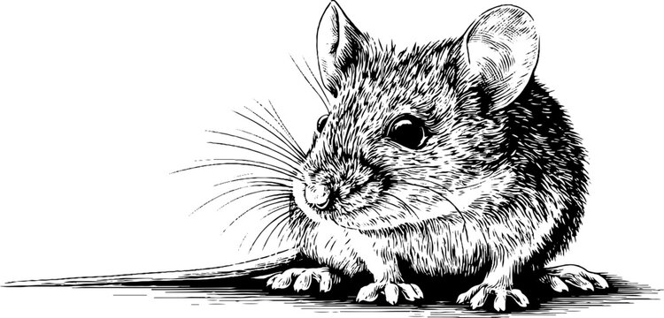 Vintage engraving of a field mouse illustration - retro animal art for design