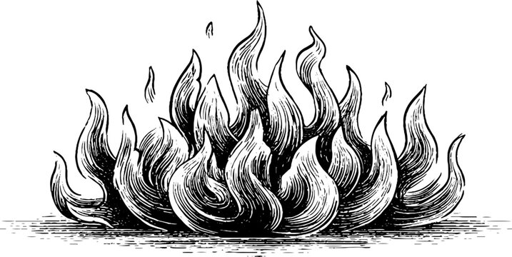 Vintage fire-inspired decorative banner design for retro print projects