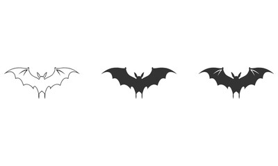 Bat icon isolated on a white background vector illustration