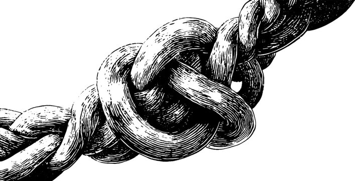 Intricate rope knot engraving for nautical-themed decorative design