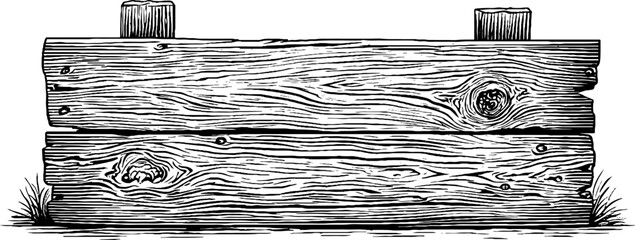 Rustic wooden signboard engraving design for decor and label