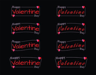 Valentine vector bundle: hearts, love typography, and romantic elements.