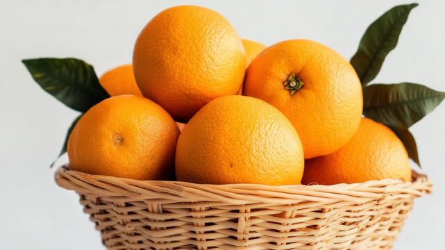Basket of Fresh Oranges