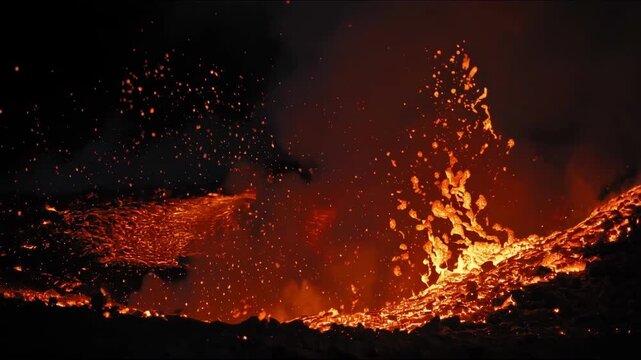 Dynamic medium shot capturing molten metal flow in electric arc furnace during recyclable steel melting for sustainable metal reprocessing.