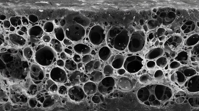 Closeup medium shot of nanostructured zinc surface coating showcasing intricate textures and enhanced durability against corrosion.