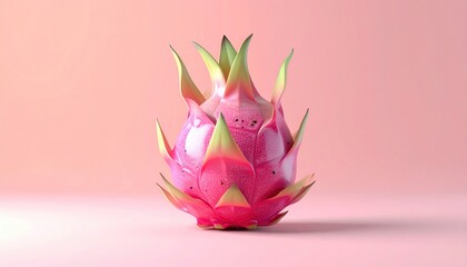 Vibrant Pink Dragon Fruit on a Soft Pastel Background.