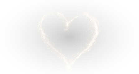 Gold glowing heart overlay with bright sparkles and luminous wire effect.
