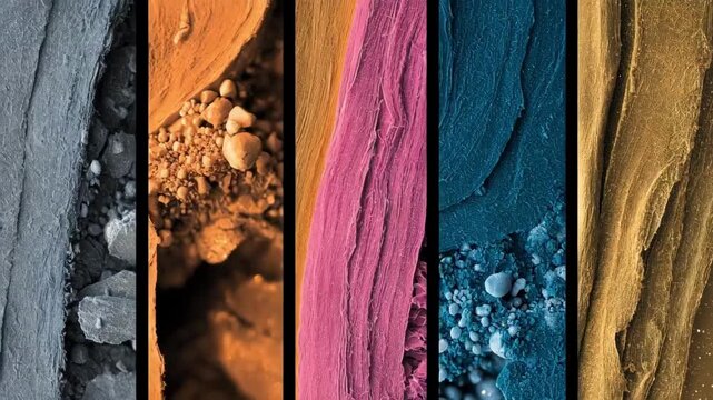 Electron microscopy medium shot capturing subtle grain growth patterns with color variations to illustrate microstructure evolution under thermal treatment