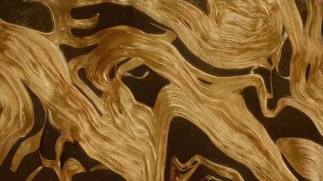 Medium shot of abstract incised ornamental engravings on metal showcasing smooth flowing lines and modern geometric shapes with reflective surfaces.