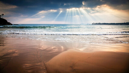 beautiful beach in the Indian ocean, Sri Lanka