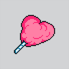 Pixel art illustration Cotton Candy. Pixelated Pink Candy. Cute Pink Cotton Candy Icon pixelated for the pixel art game and icon for website and video game. old school retro.