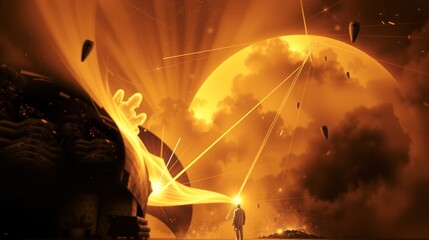 "Man in a Sci-Fi Landscape"