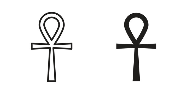 Ankh icons design, logo. Symbol illustration set