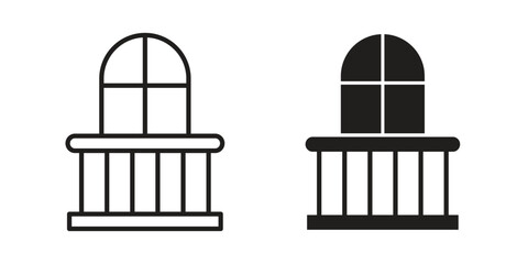 Obraz premium Balcony icons design, logo. Symbol illustration set