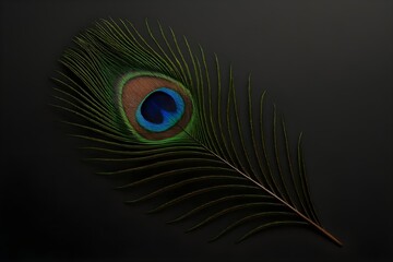 Obraz premium peacock feather isolated on black