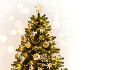 “Glowing Christmas Tree with Warm Fairy Lights – Cozy Holiday Decoration”