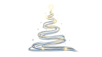 “Christmas Tree Made of Light Trails – Modern Glowing Vector Design”