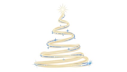 “Christmas Tree Made of Light Trails – Modern Glowing Vector Design”