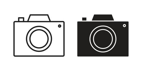 Camera icons design, logo. Symbol illustration set