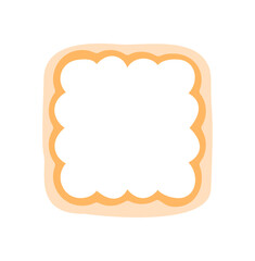 Groovy rectangle shape with scallop edge and wavy outline in retro abstract frame style. Modern background with creative border and y2k graphic, perfect for trendy projects vintage art concepts.