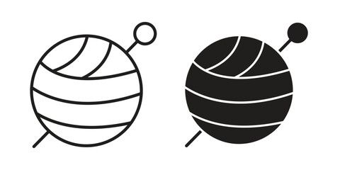 Crochet icons design, logo. Symbol illustration set