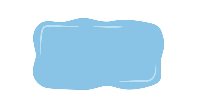 Fluid wavy banner shape with hand drawn style on abstract blue rectangle background. Liquid blob offers modern icon for quote or label, ideal for creative communication and conceptual designs.