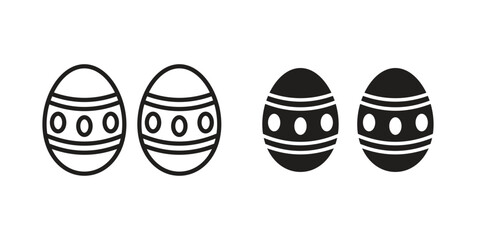 Easter eggs icons design, logo. Symbol illustration set