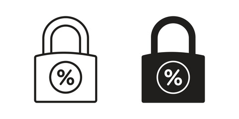 Fixed rate mortgage icons design, logo. Symbol illustration set