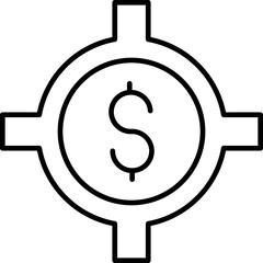 Versatile minimalist icon of the dollar symbol
