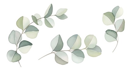 olive branch isolated on white