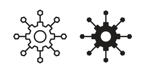 Microservices icons design, logo. Symbol illustration set
