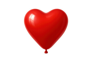 Red heart shaped glossy balloon floating, symbolizing love, romance, passion, celebrating valentine's day, anniversaries, and special moments with affection