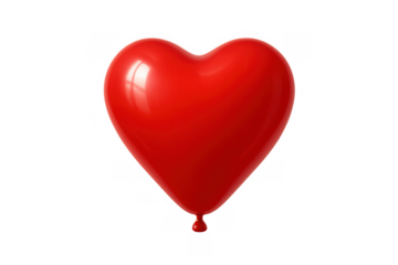 Red heart shaped glossy balloon floating, symbolizing love, romance, passion, celebrating valentine's day, anniversaries, and special moments with affection