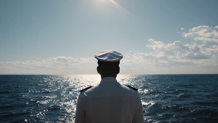 Marine officer on sea with naval leadership and maritime duty