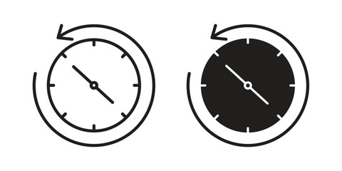 Past icons design, logo. Symbol illustration set