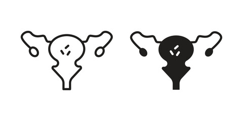 Pelvic inflammatory disease icons design, logo. Symbol illustration set