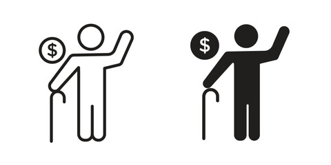 Retirement icons design, logo. Symbol illustration set