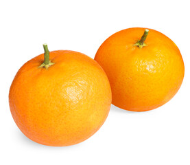 Fresh tangerines isolated on white. Citrus fruit