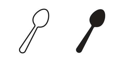Spoon icons design, logo. Symbol illustration set
