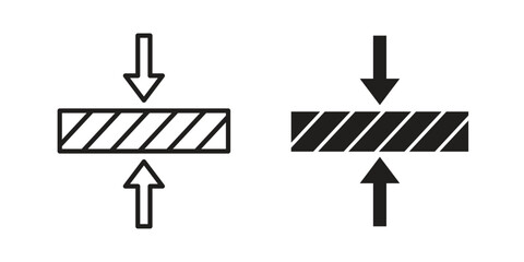 Thickness icons design, logo. Symbol illustration set