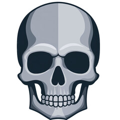 Fototapeta premium Pixelated Skull Icon in Shades of Grey on Transparent Background Abstract Graphic Design Element Symbolizing Mortality or Halloween Celebration