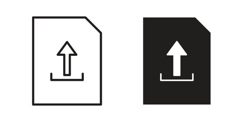 Upload file icons design, logo. Symbol illustration set