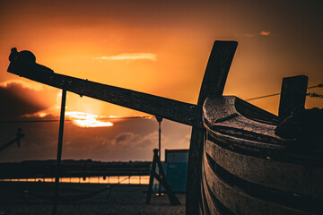 sunset over the river