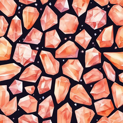 Watercolor crystals pattern on a dark background for design elements