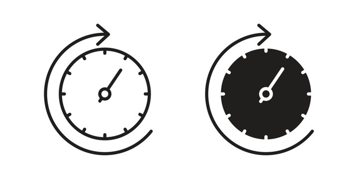 Uptime and downtime icons design, logo. Symbol illustration set
