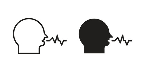 Voice recognition icons design, logo. Symbol illustration set