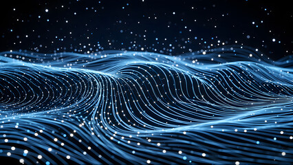 Futurystyczne fale danych i połączeń świetlnych